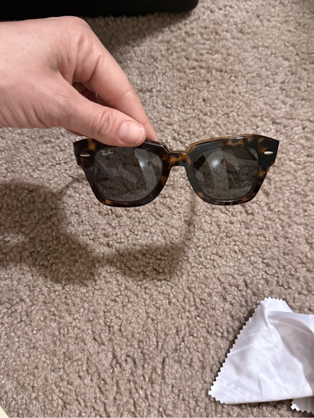 Ray-Ban State Street Sunglasses - Polished Havana with Dark Grey Lenses - Picture 5 of 6